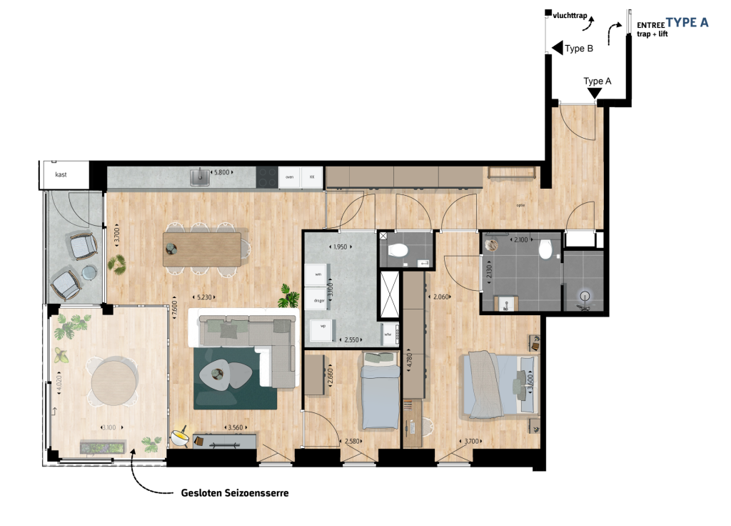 Plattegrond type A Waterroos Emmeloord